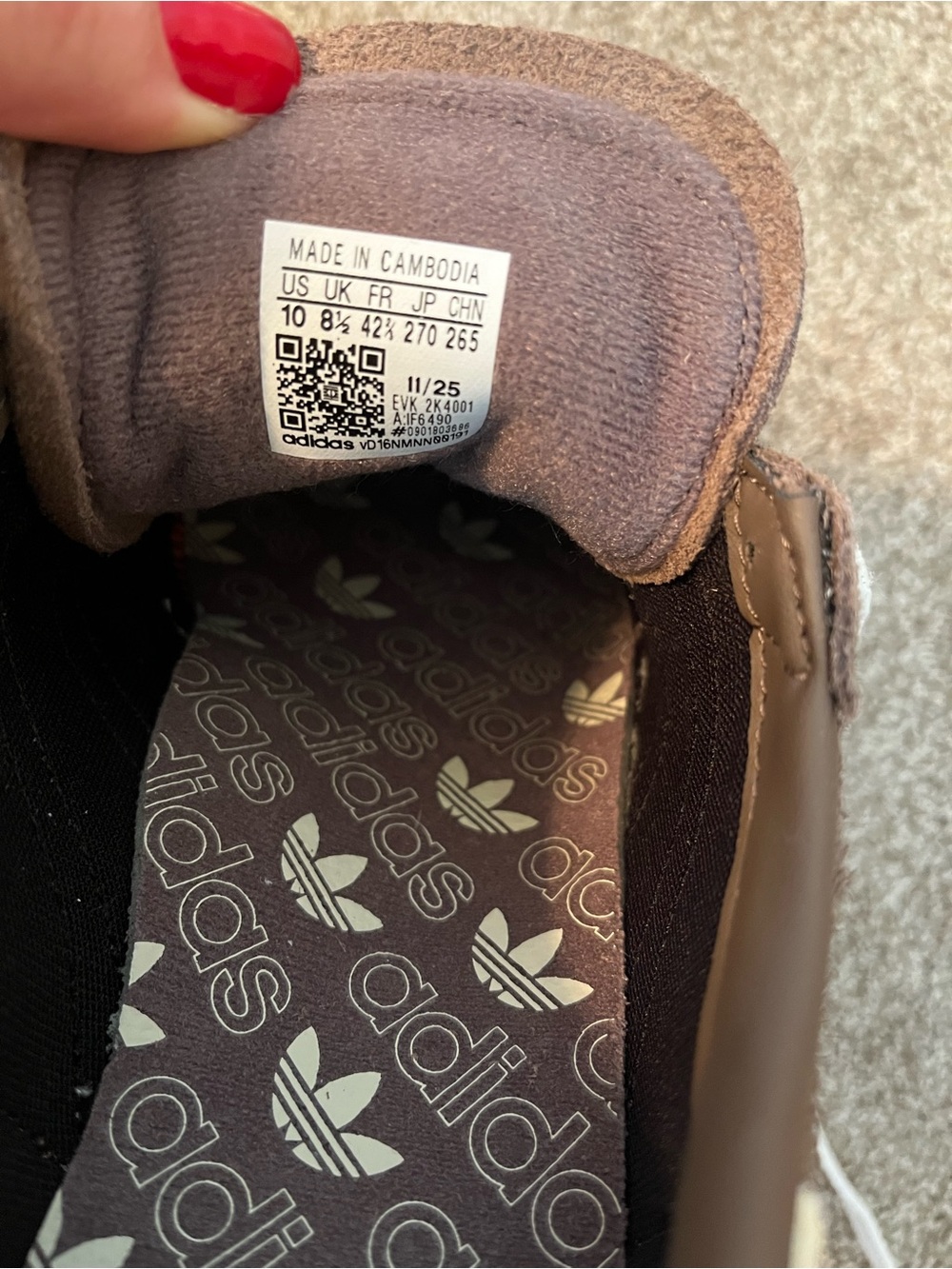 Adidas Handball Spezial Original Suede Sneakers - Gum Sole Brown & White - Picture 12 of 16